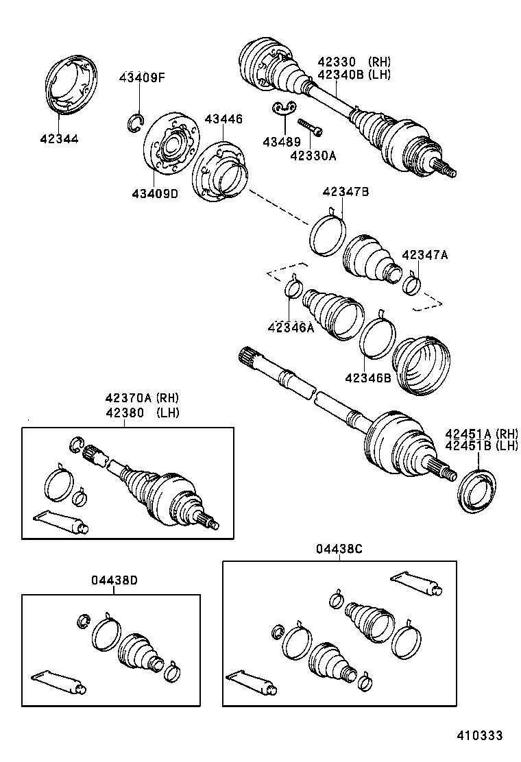 04437-22130 BOOT KIT, REAR DRIVE SHAFT INBOARD JOINT product image