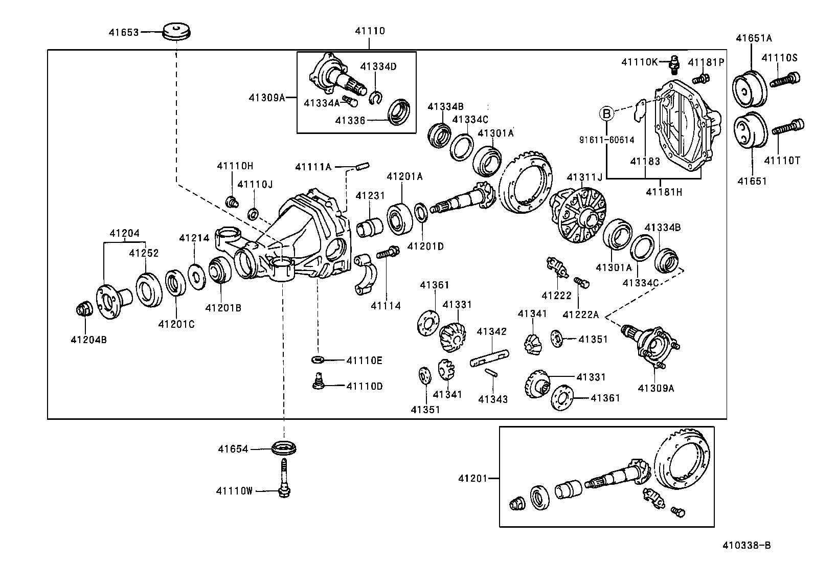 41110-22720 CARRIER ASSY, DIFFERENTIAL, REAR product image