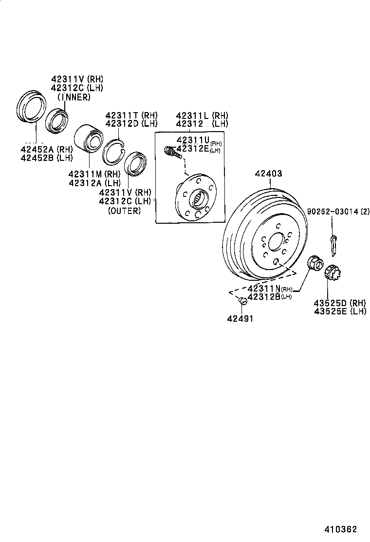 04437-21010 BOOT KIT, REAR DRIVE SHAFT INBOARD JOINT, RH product image