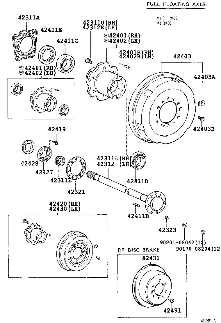 Toyota 42311-60052 SHAFT, REAR AXLE, RH