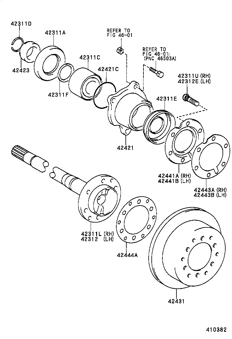 42421-60020 CASE, REAR AXLE BEARING product image