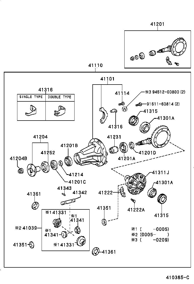 Toyota 90368-45014 BEARING(FOR REAR DIFFERENTIAL CASE)