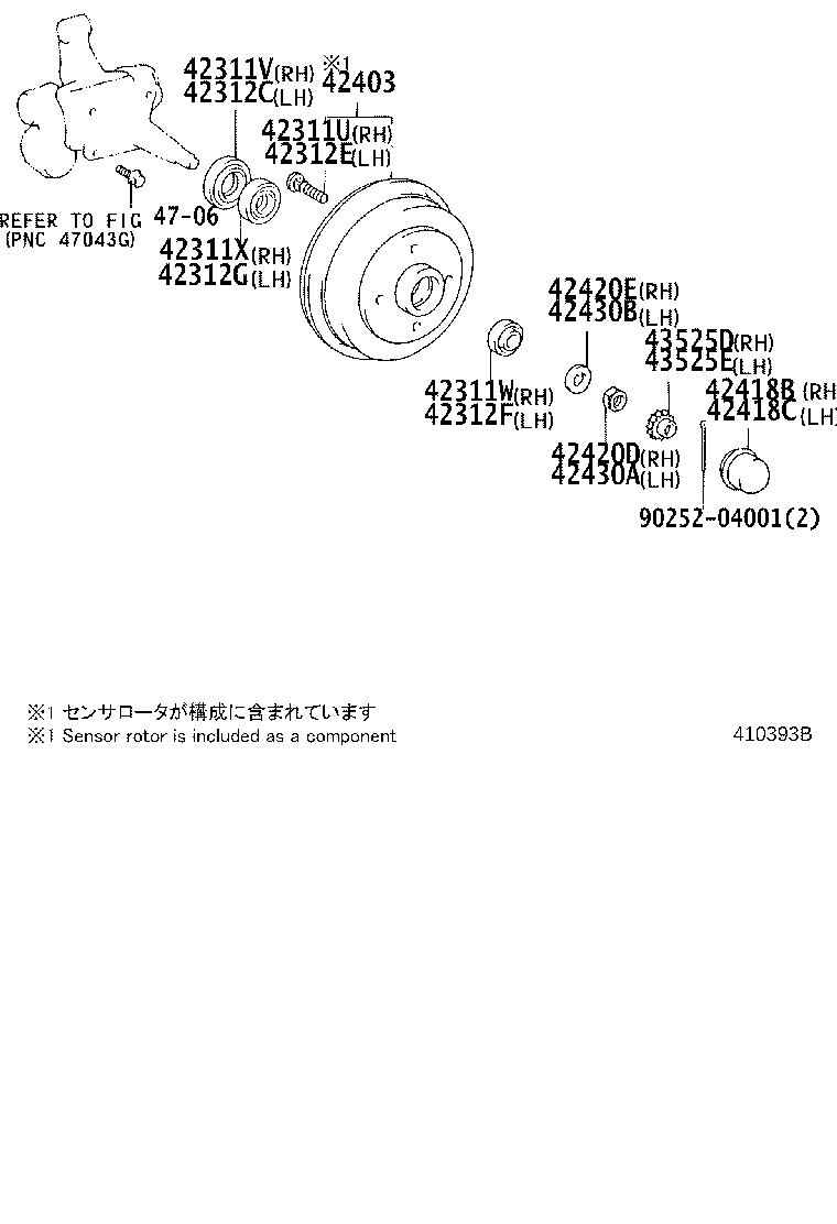 42043-46010 DRUM SUB-ASSY, REAR BRAKE product image