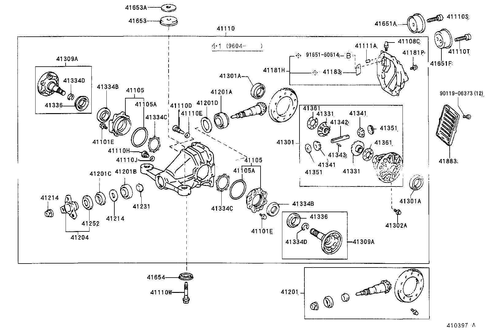 Toyota 41331-24030 GEAR, REAR DIFFERENTIAL SIDE