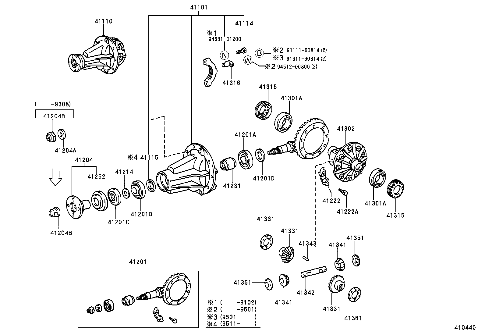 41110-35480 CARRIER ASSY, DIFFERENTIAL, REAR product image