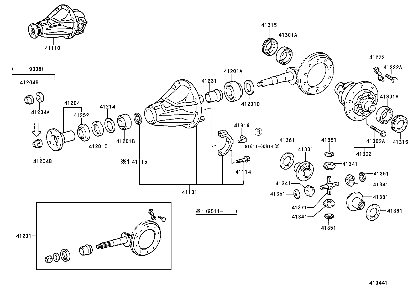 41110-35480 CARRIER ASSY, DIFFERENTIAL, REAR product image