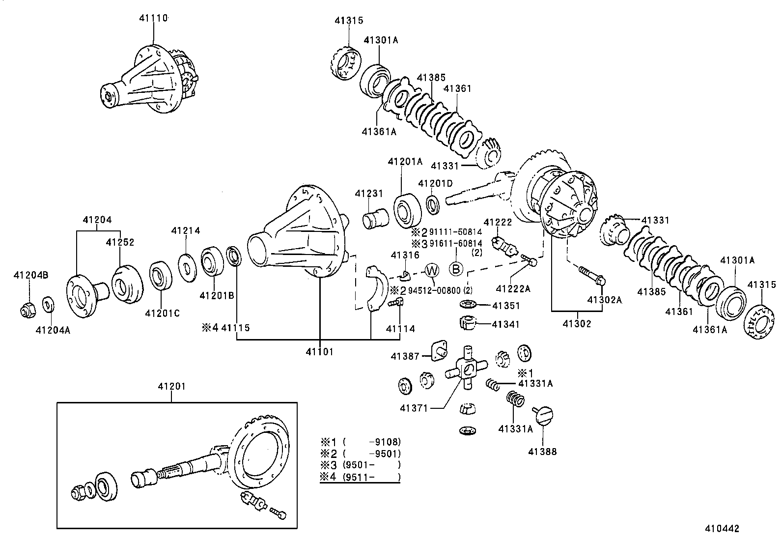 41110-35480 CARRIER ASSY, DIFFERENTIAL, REAR product image