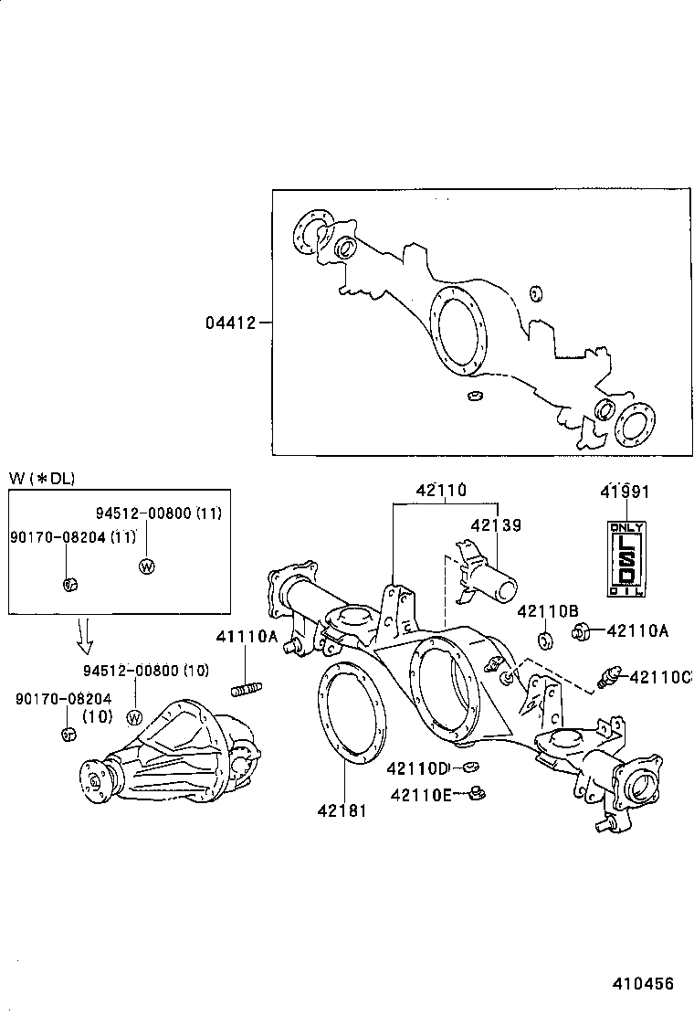 41110-35480 CARRIER ASSY, DIFFERENTIAL, REAR product image