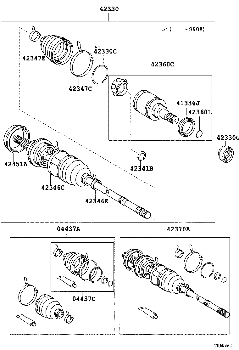 42450-32030 HUB & BEARING ASSY, REAR AXLE, RH product image