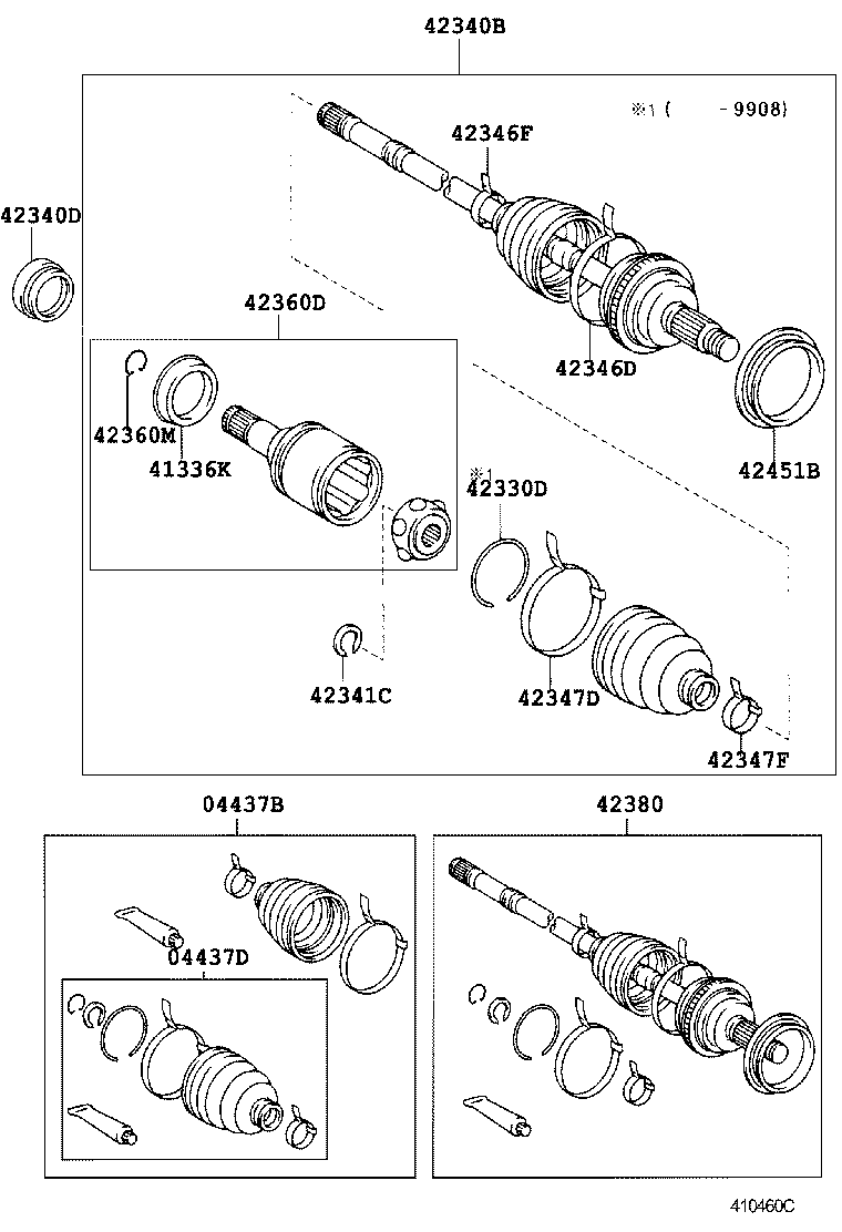 42450-32030 HUB & BEARING ASSY, REAR AXLE, RH product image