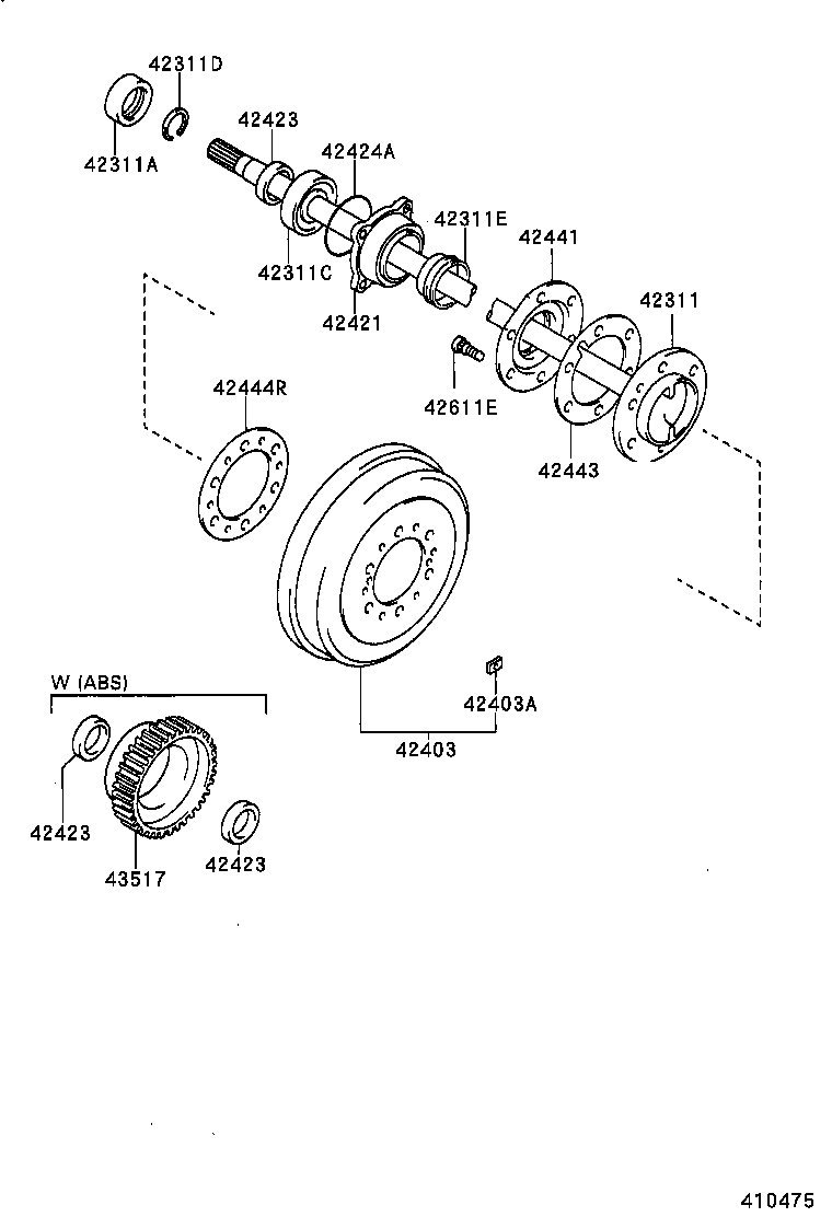 42431-04030 DRUM SUB-ASSY, REAR BRAKE product image