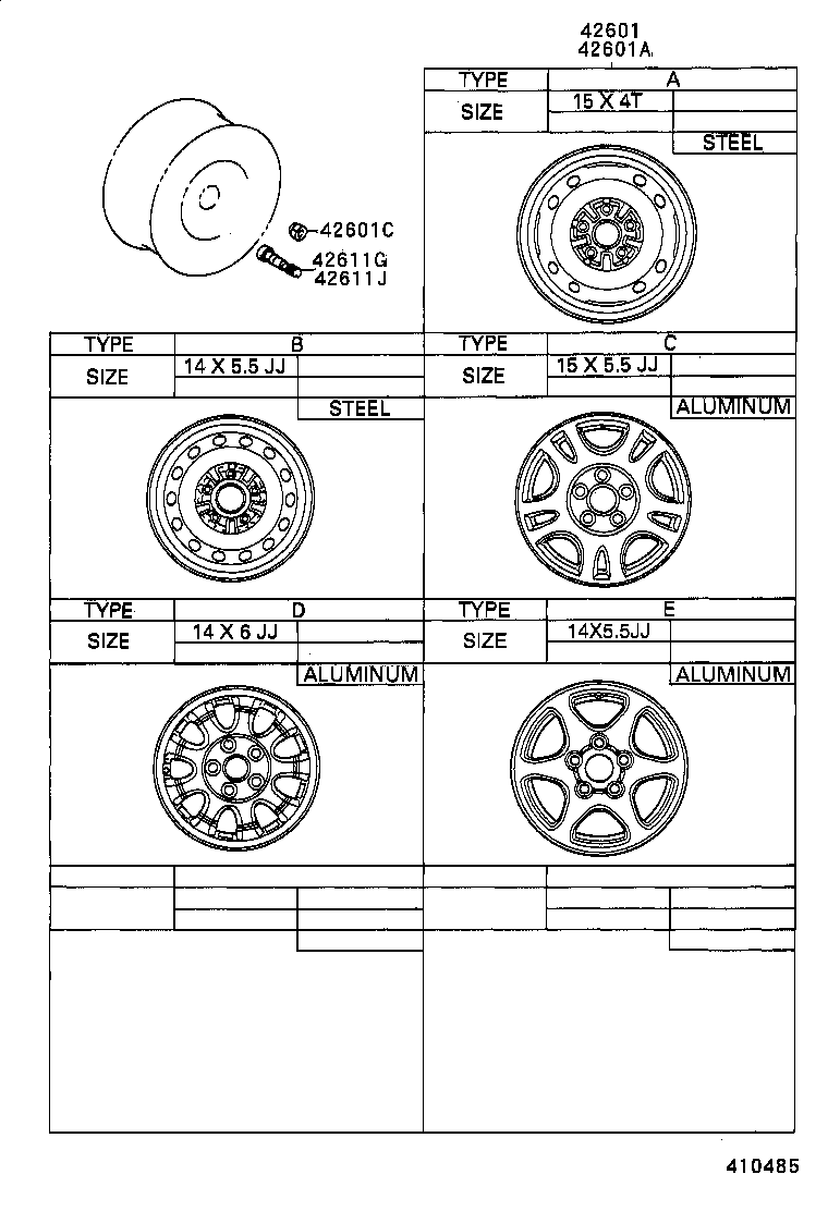 42611-33170 WHEEL, DISC (FOR SPARE) product image
