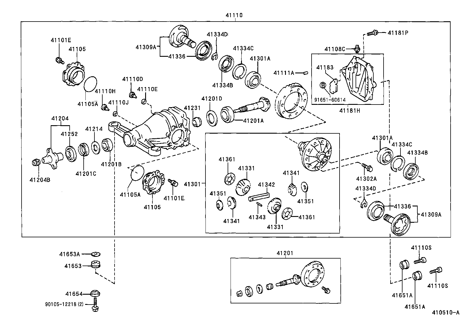 Toyota 41651-50100 CUSHION, REAR DIFFERENTIAL MOUNT, NO.1