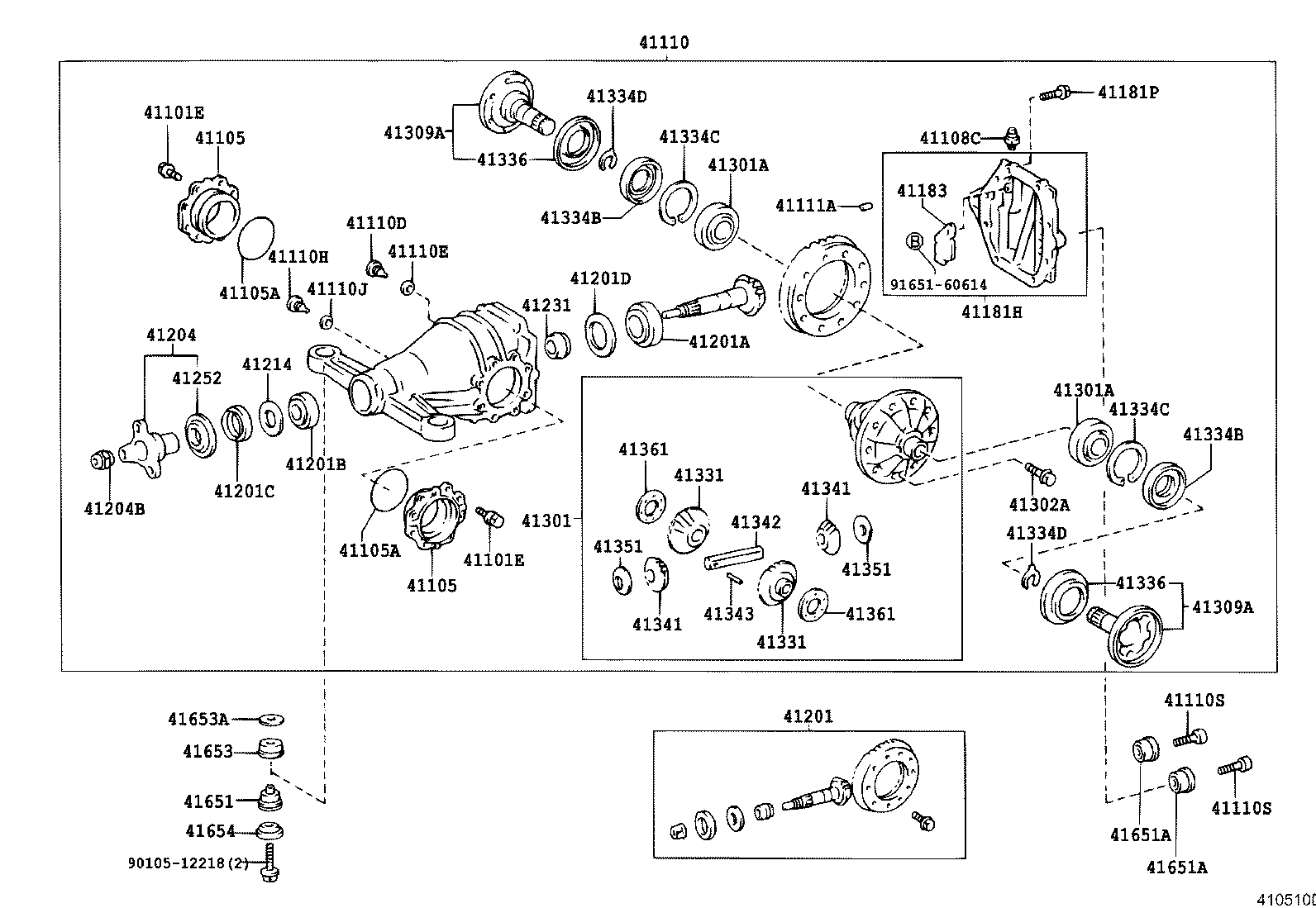 41110-50080 CARRIER ASSY, DIFFERENTIAL, REAR product image
