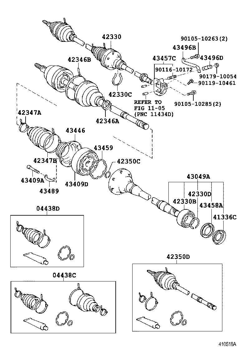 42340-17140 SHAFT ASSY, REAR DRIVE, LH product image