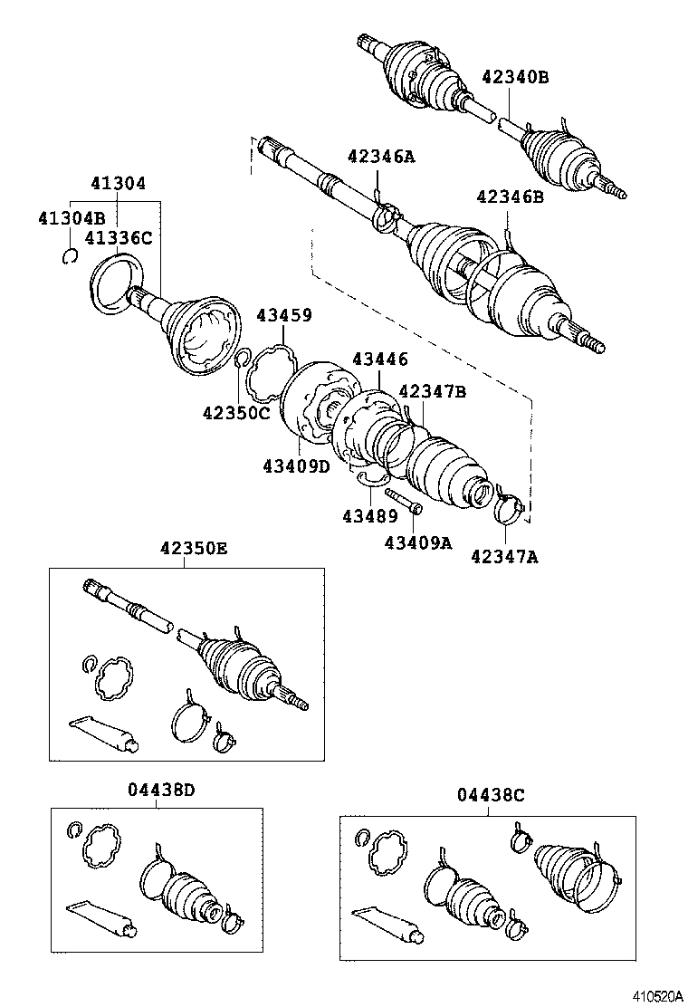 42340-17140 SHAFT ASSY, REAR DRIVE, LH product image