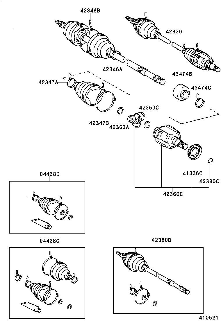 04438-20080 BOOT KIT, REAR DRIVE SHAFT INBOARD JOINT product image
