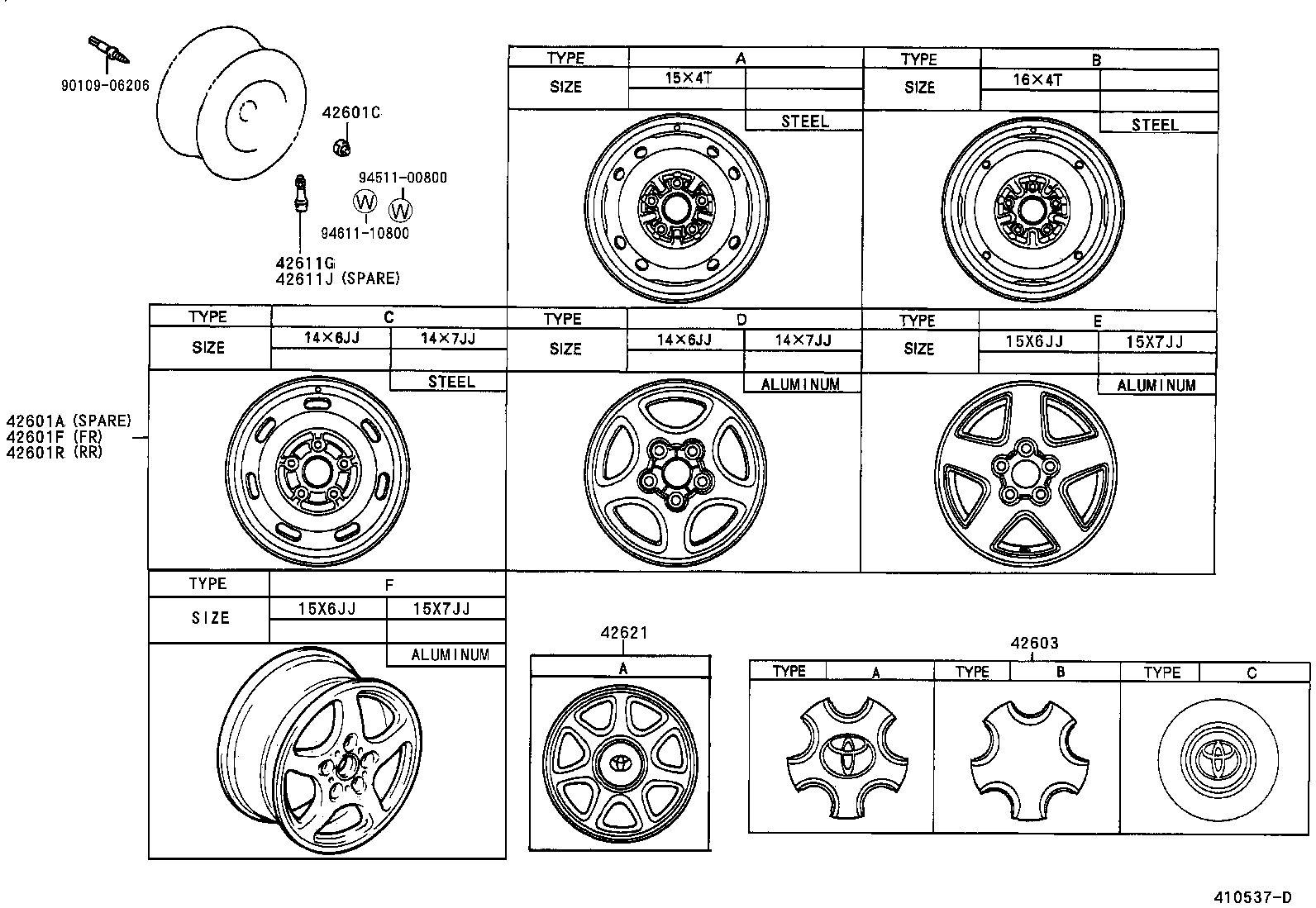 42611-28210 WHEEL, DISC (FOR SPARE) product image