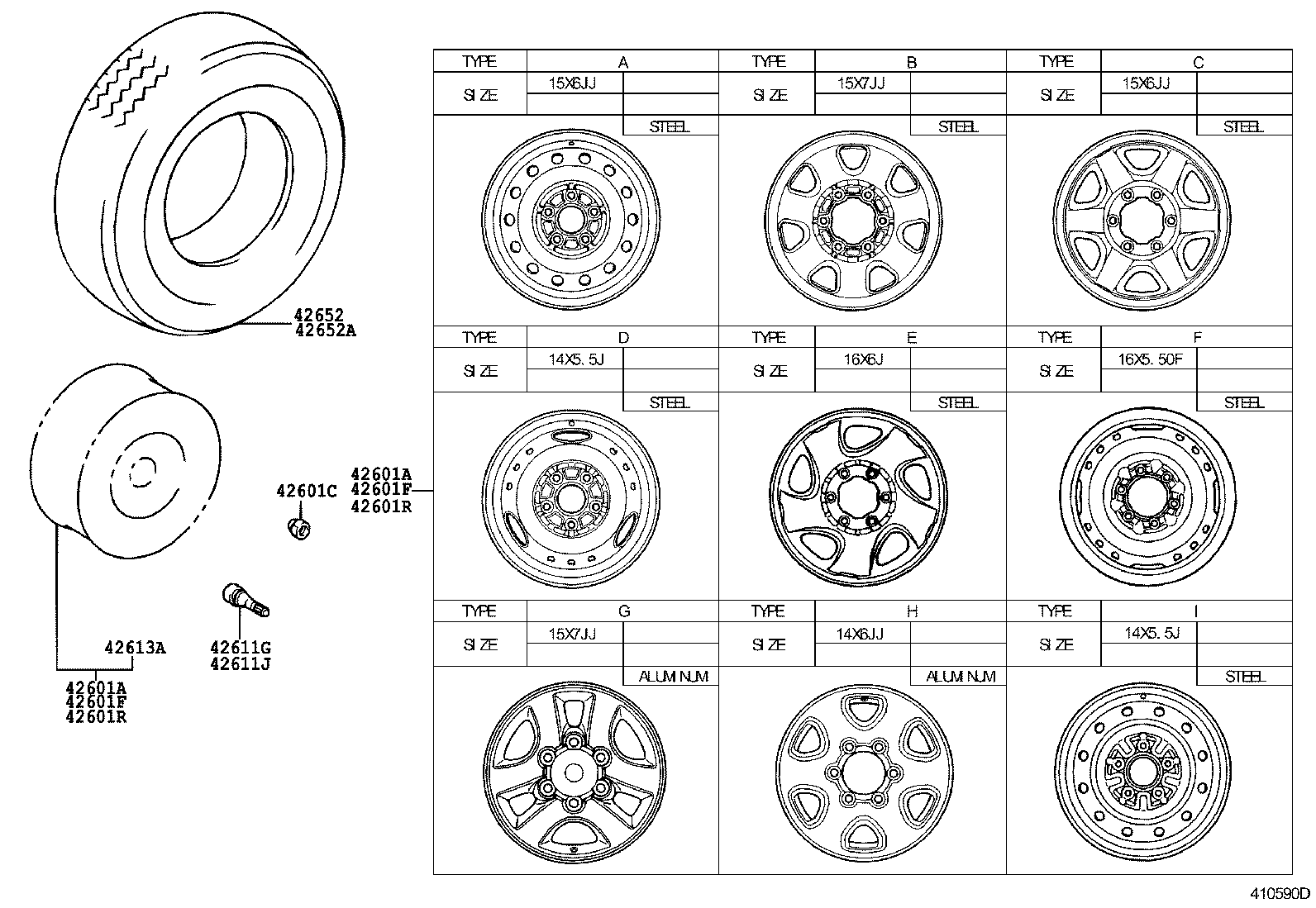 42601-35780 WHEEL, DISC (FOR SPARE) product image