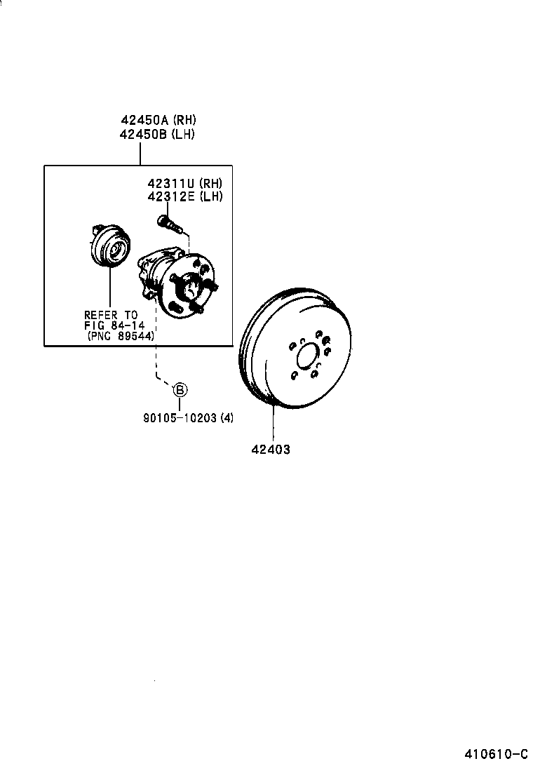 Toyota 42431-42020 DRUM SUB-ASSY, REAR BRAKE