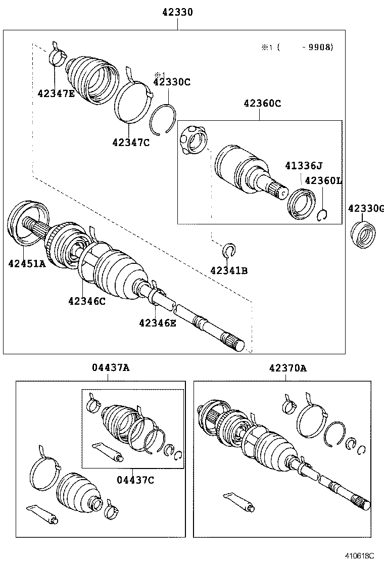 42370-29407 SHAFT ASSY, REAR DRIVE OUTBOARD JOINT product image