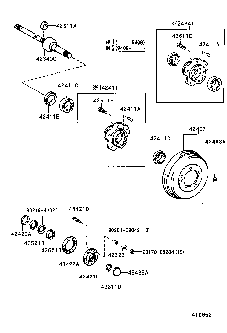 42405-27010 RETAINER, REAR AXLE BEARING, OUTER, RH product image