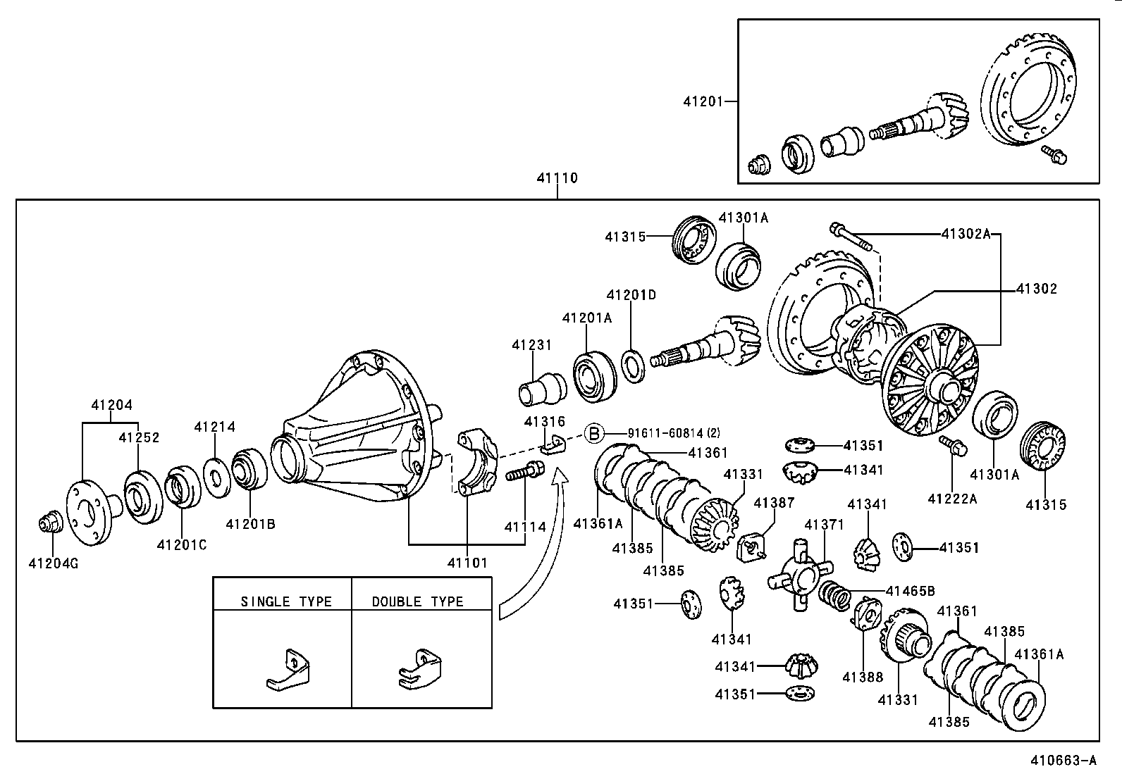 Toyota 41361-60860 WASHER, REAR DIFFERENTIAL SIDE GEAR THRUST, NO.1