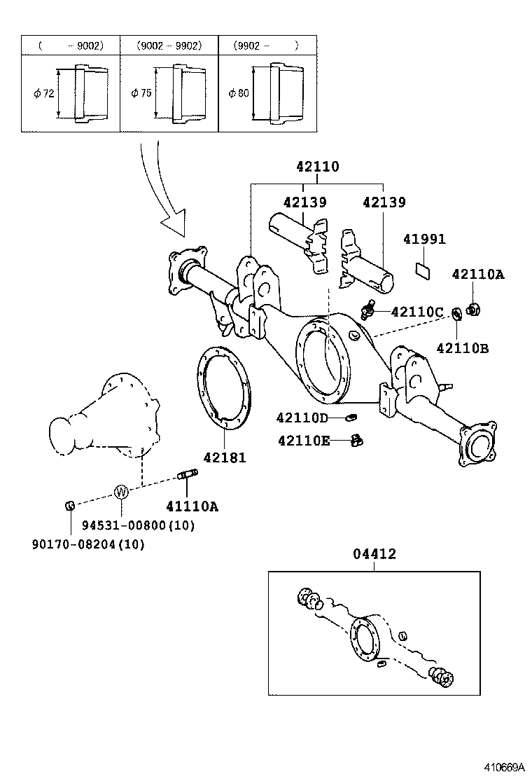 04412-27030 GASKET KIT, REAR DIFFERENTIAL CARRIER product image