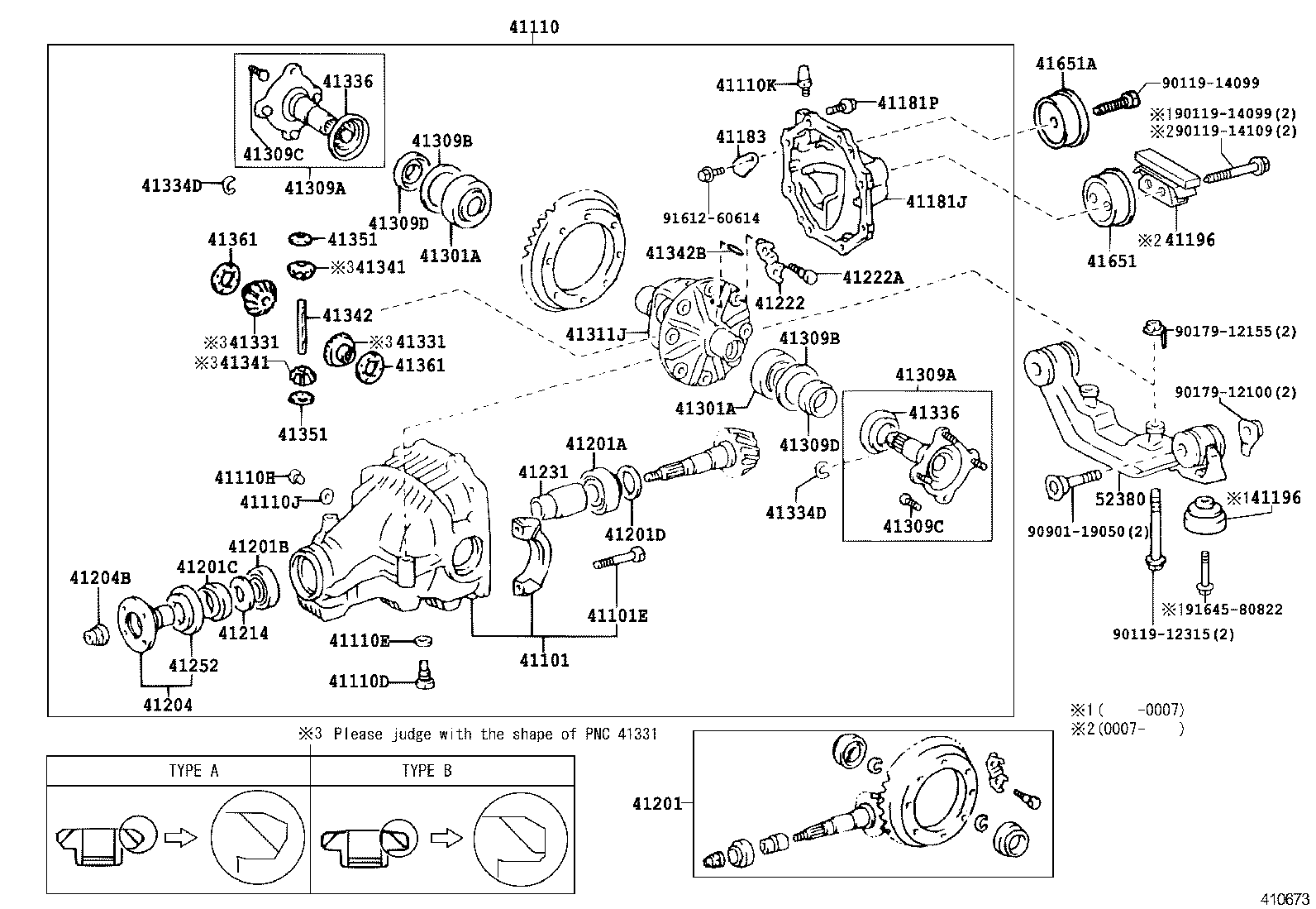 Toyota 41651-48020 CUSHION, REAR DIFFERENTIAL MOUNT, NO.1