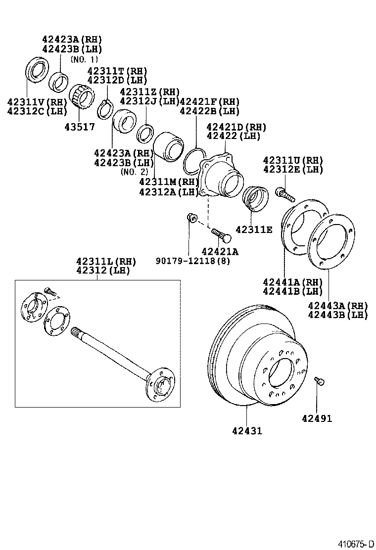 Toyota 42301-60902 SHAFT, REAR AXLE, RH