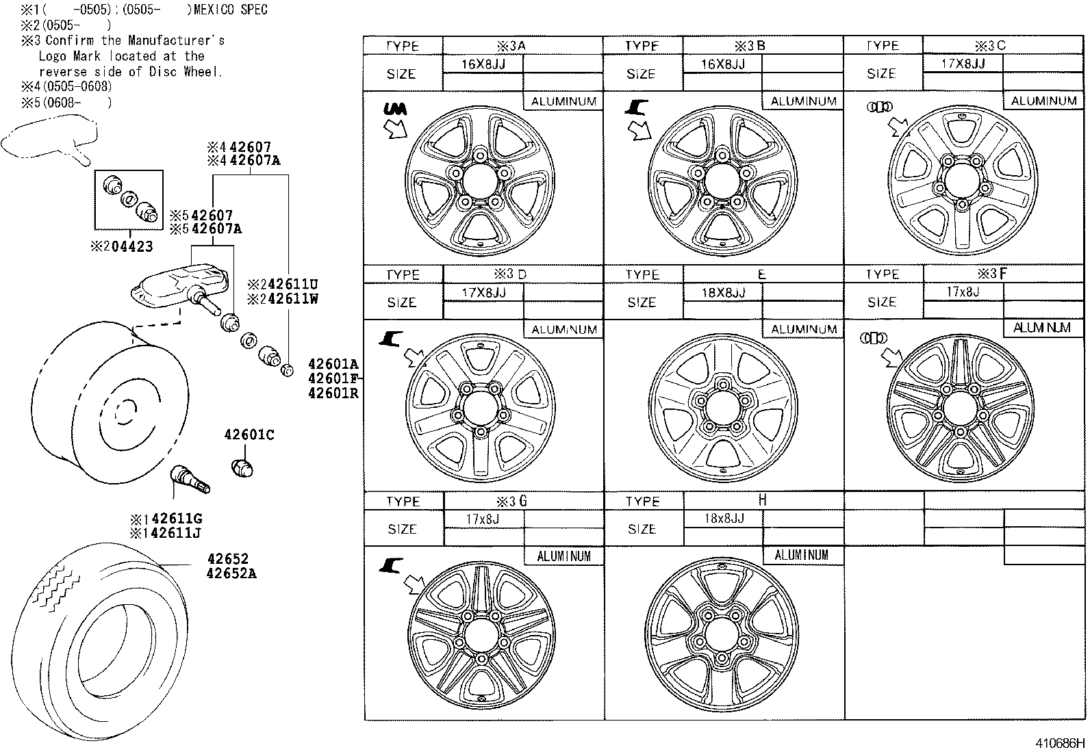 Toyota 42603-60490 ORNAMENT SUB-ASSY, WHEEL HUB(FOR FRONT)