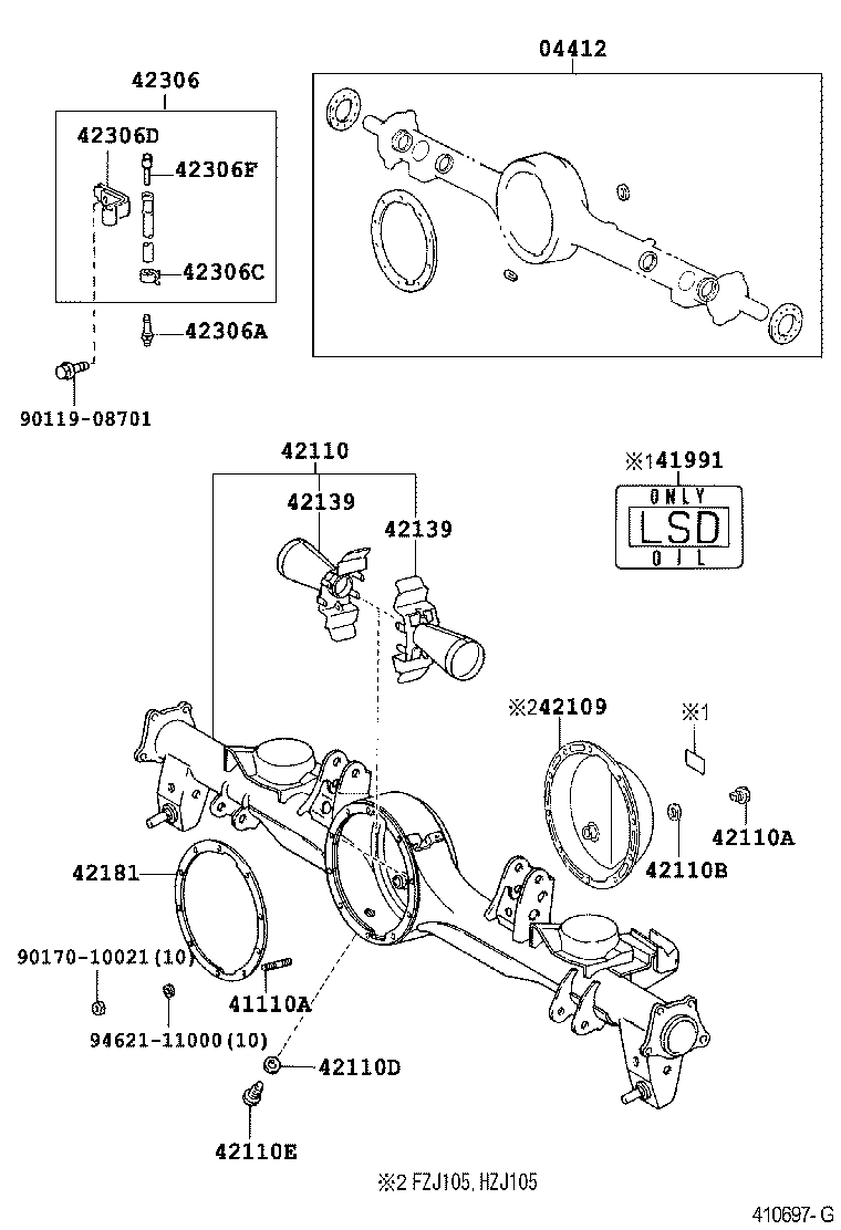 04412-60460 GASKET KIT, REAR DIFFERENTIAL CARRIER product image