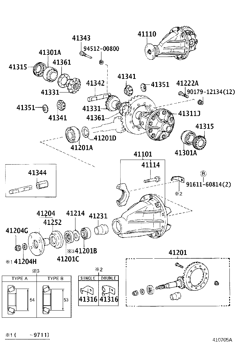 Toyota 41341-55013 PINION, REAR DIFFERENTIAL