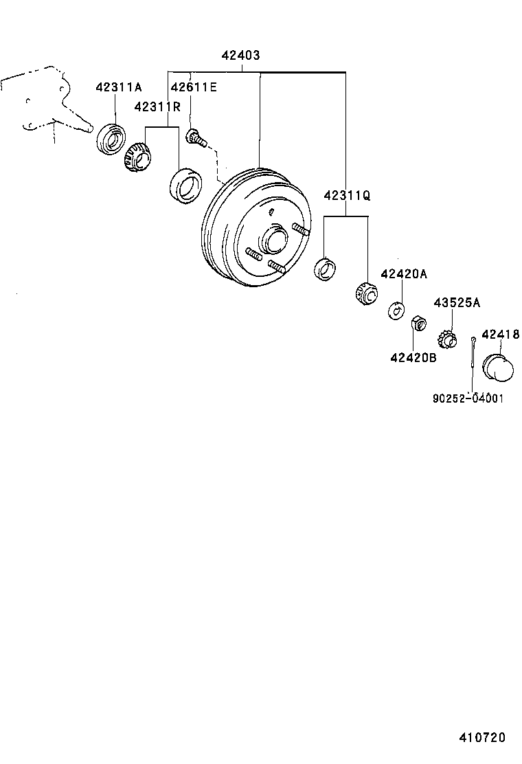 42043-19045 DRUM SUB-ASSY, REAR BRAKE product image