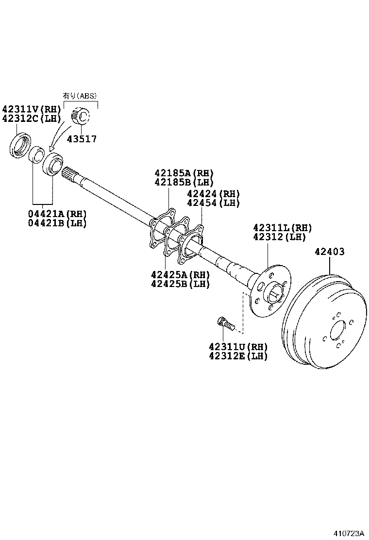 42340-12010 SHAFT ASSY, REAR DRIVE product image