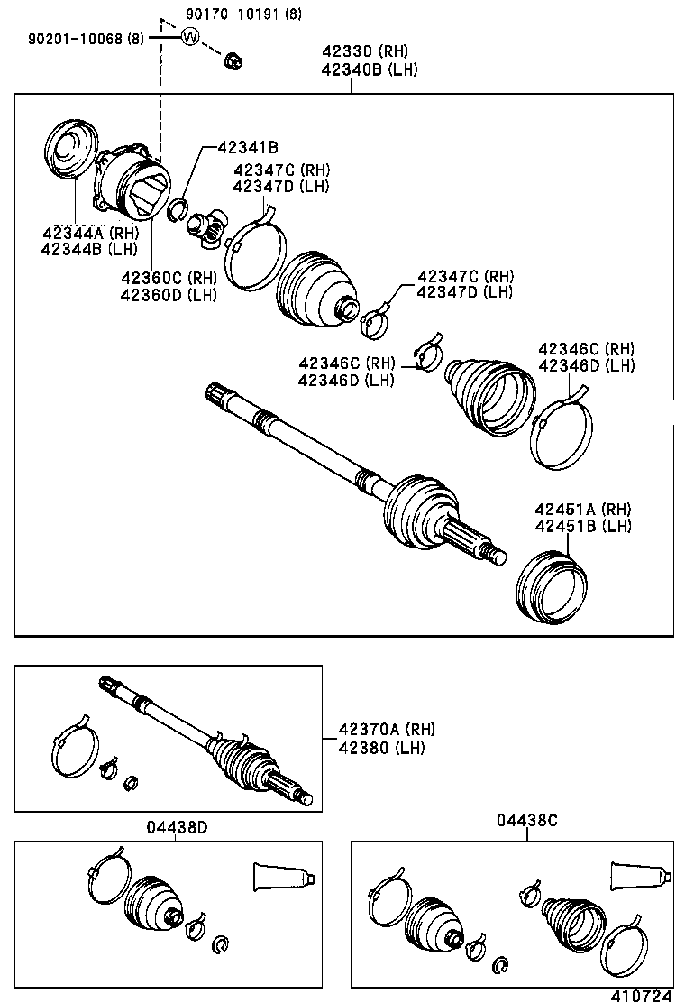 42301-42010 SHAFT, REAR AXLE, RH product image