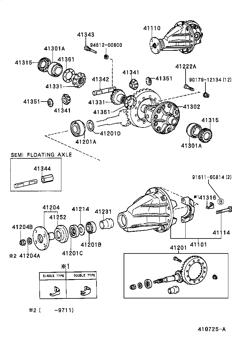 41110-60610 CARRIER ASSY, DIFFERENTIAL, REAR product image