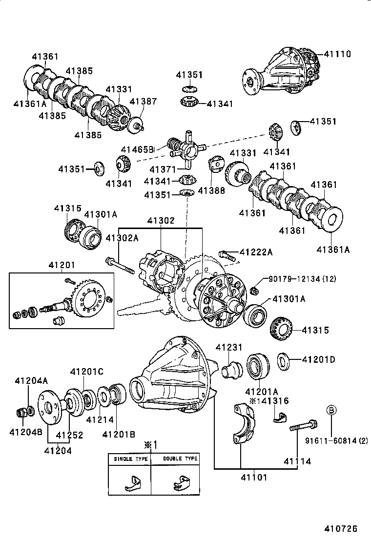 41110-60610 CARRIER ASSY, DIFFERENTIAL, REAR product image