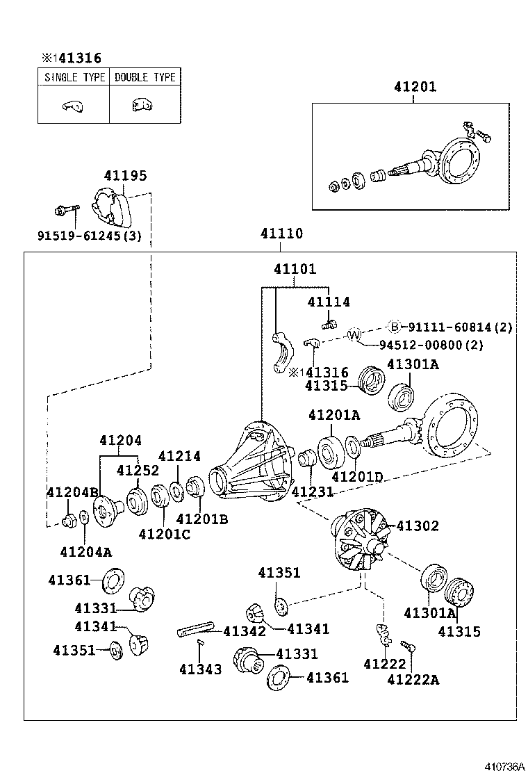 04412-30040 GASKET KIT, REAR DIFFERENTIAL CARRIER product image