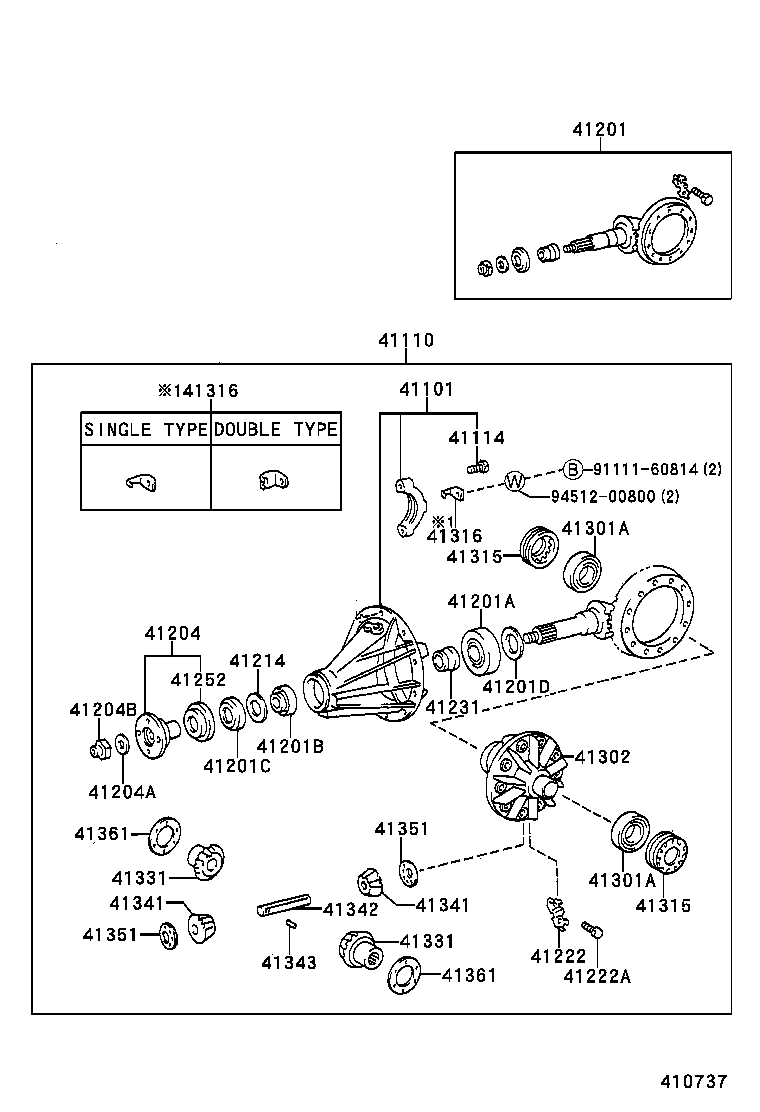 04412-30050 GASKET KIT, REAR DIFFERENTIAL CARRIER product image