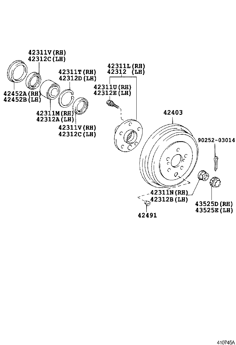 42043-19075 DRUM SUB-ASSY, REAR BRAKE product image