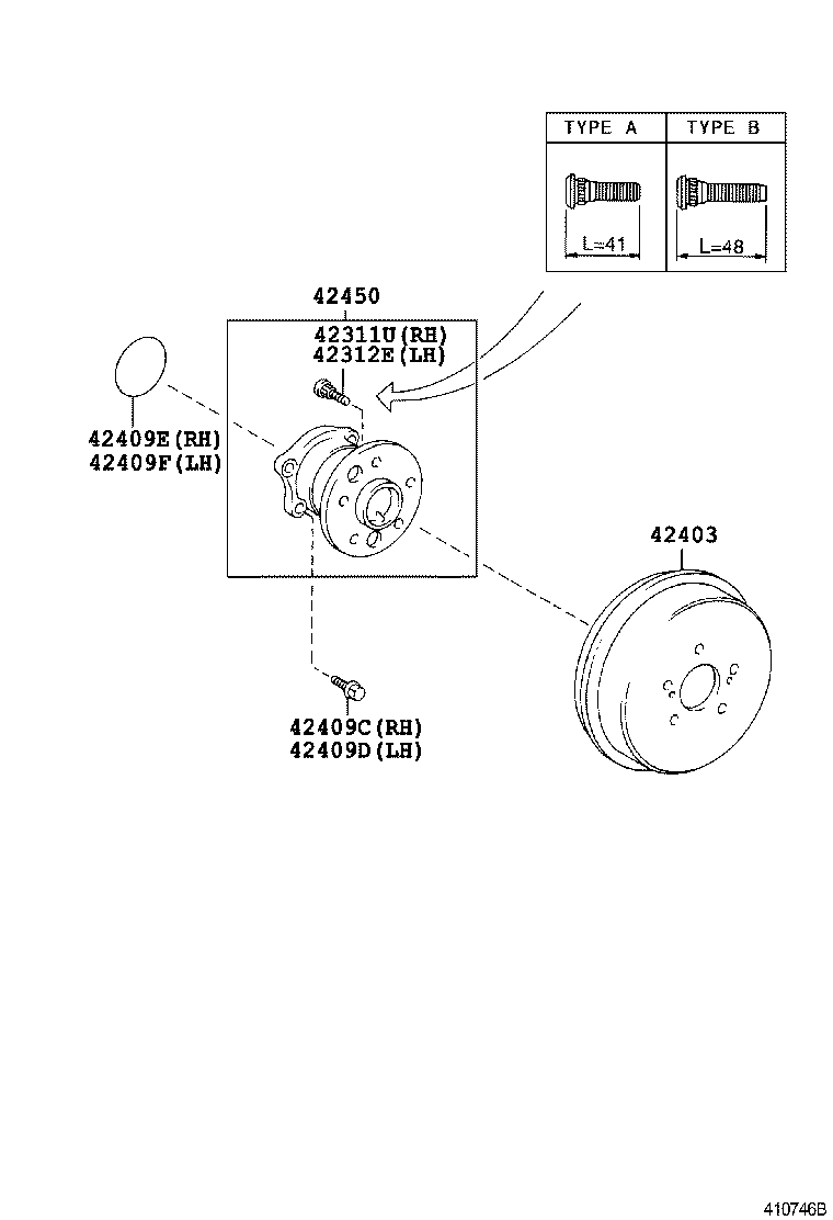 42043-19075 DRUM SUB-ASSY, REAR BRAKE product image