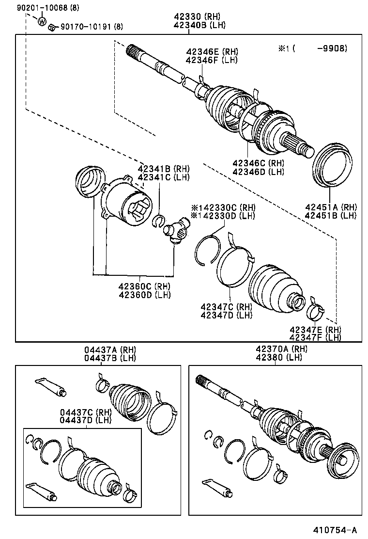 42301-44020 SHAFT, REAR AXLE, RH product image