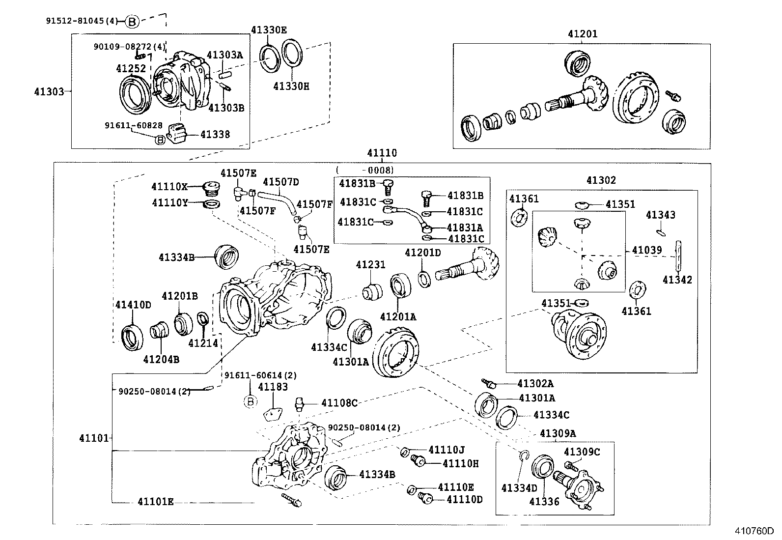 41101-44010 CARRIER SUB-ASSY, DIFFERENTIAL, REAR product image