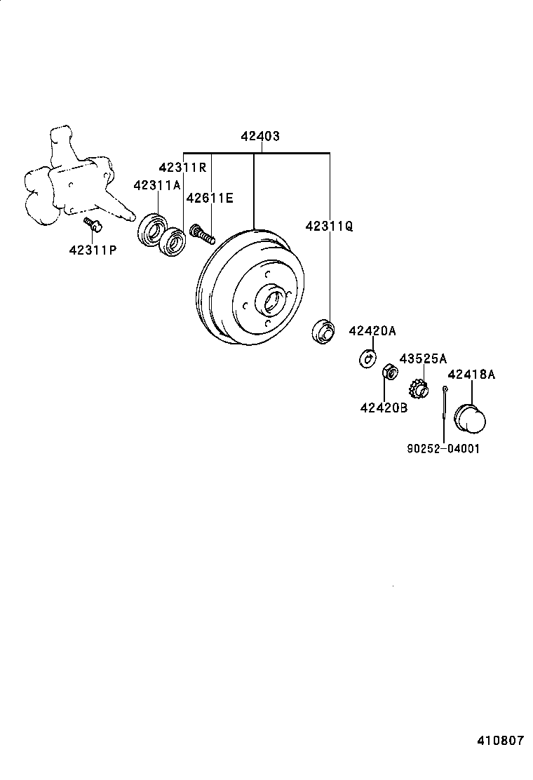42403-10010 DRUM SUB-ASSY, REAR BRAKE product image