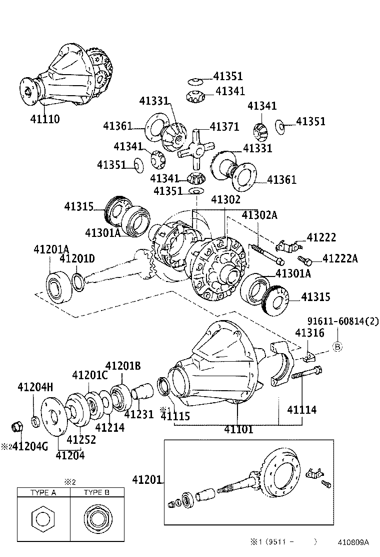 41361-60560 WASHER, REAR DIFFERENTIAL SIDE GEAR THRUST, NO.1 product image