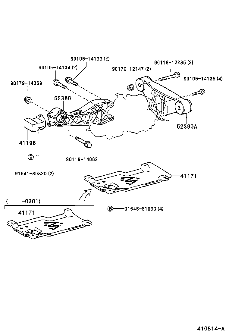 52390-44030 SUPPORT ASSY, DIFFERENTIAL, REAR product image