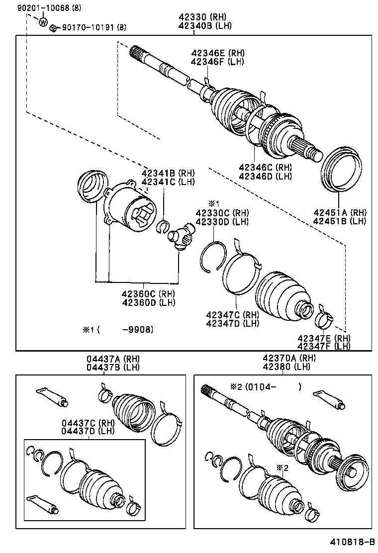 42370-49067 SHAFT ASSY, REAR DRIVE OUTBOARD JOINT, RH product image