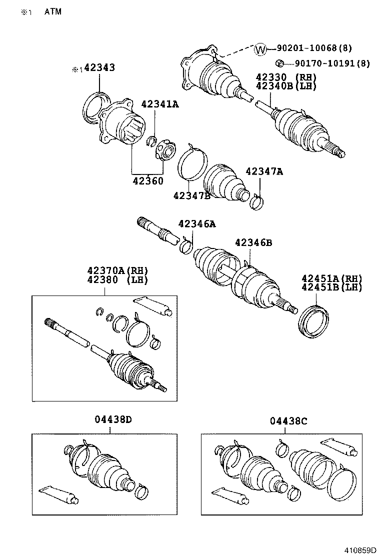 42340-22160 SHAFT ASSY, REAR DRIVE, LH product image