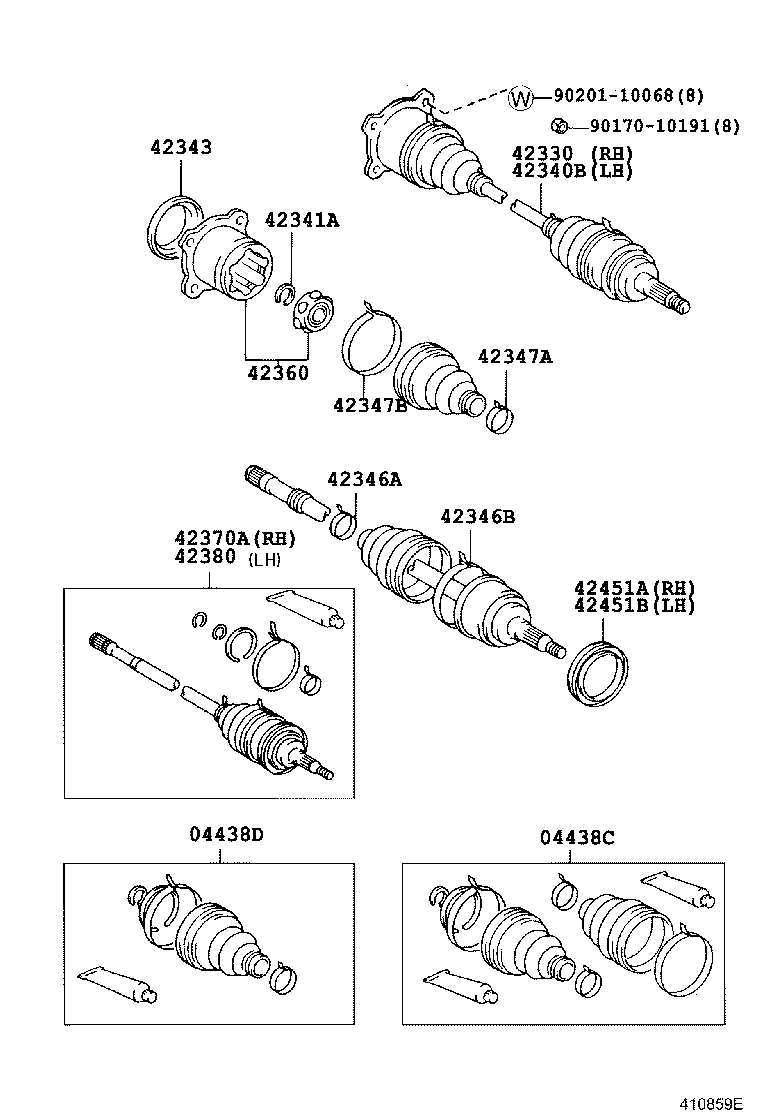 04437-28021 BOOT KIT, REAR DRIVE SHAFT INBOARD JOINT product image